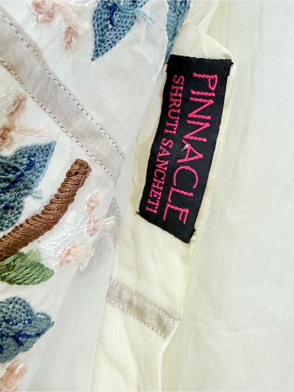 Anthropologie Pinnacle Shruti Sancheti Silk Floral Embroidered Duster Medium - Picture 10 of 16